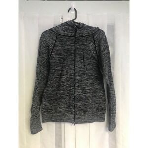 Soho Sport Womens Space Dye Full Zip Hoodie Black White Large